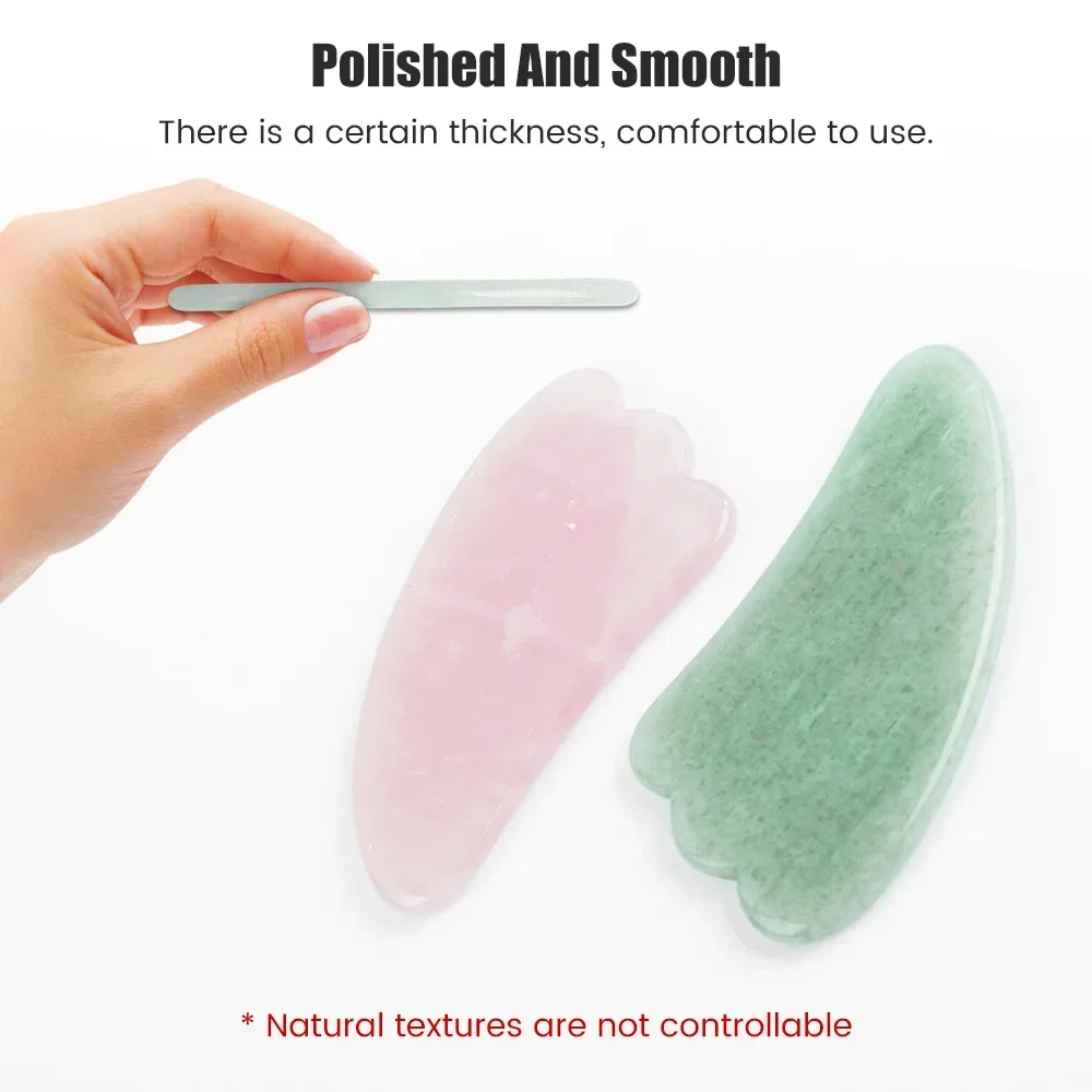 Gua Sha Tool Rose Quartz - Papan Pijat Gua Sha Batu Giok