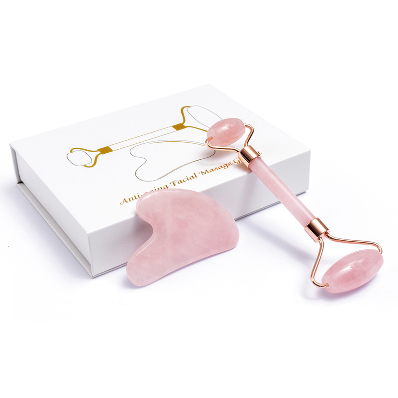 Gua Sha Tool Rose Quartz - Alat Pijat Perawatan Kulit Lift Wajah
