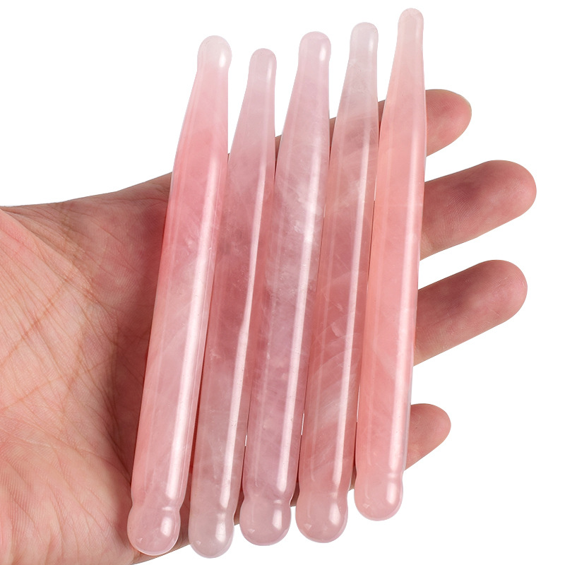 Gua Sha Tool Rose Quartz - Pena pijat mata batu kuarsa mawar