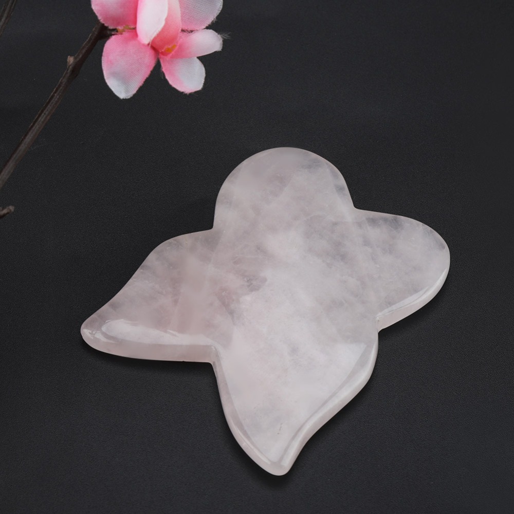 Gua Sha Tool Rose Quartz - Alat Pijat Wajah Batu Kuarsa Mawar