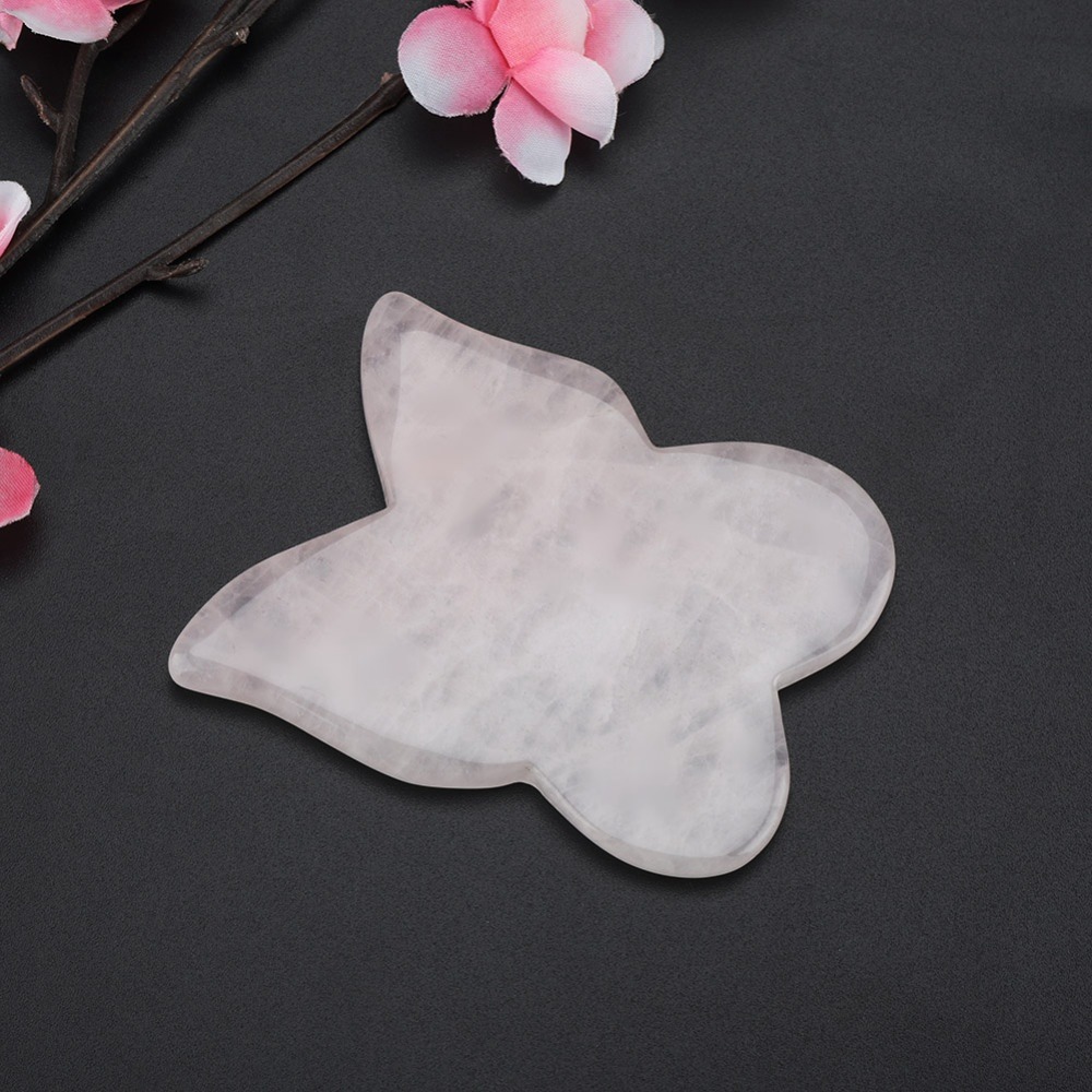 Gua Sha Tool Rose Quartz - Alat Pijat Wajah Batu Kuarsa Mawar