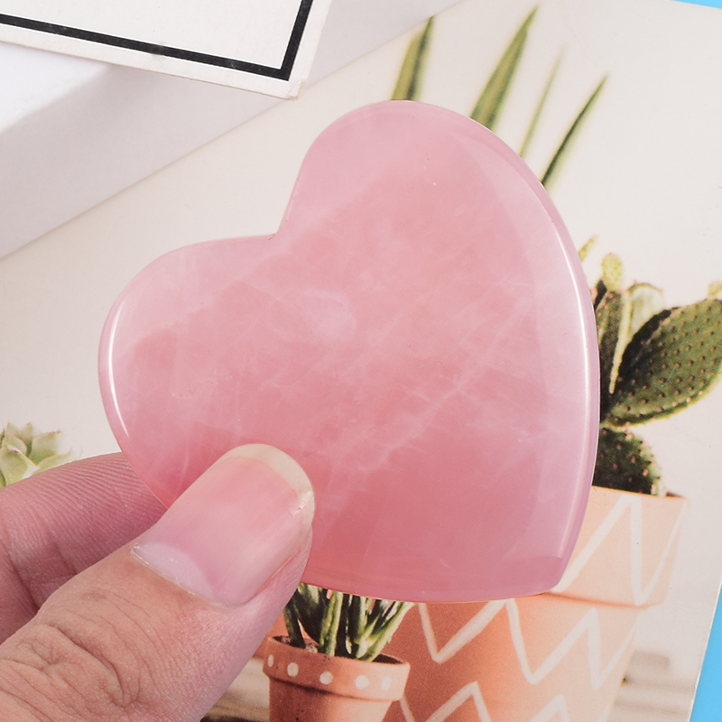 Gua Sha Tool Rose Quartz - Alat perawatan wajah bentuk hati Quartz