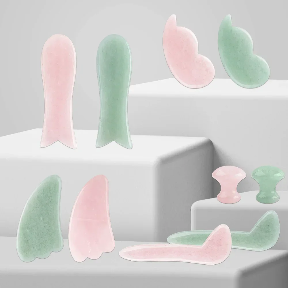 Papan Pijat Gua Sha Batu Giok  - Gua Sha Tool Rose Quartz ulasan dan harga