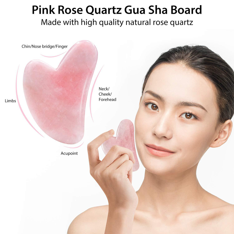 Alat Pijat Perawatan Kulit Lif - Gua Sha Tool Rose Quartz ulasan dan harga