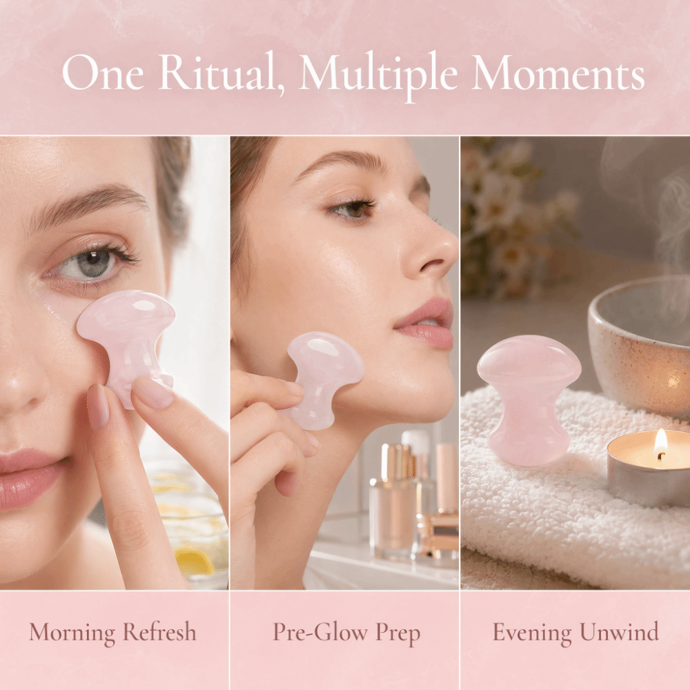 Batu Pijat Kristal Rose Quartz - Gua Sha Tool Rose Quartz ulasan dan harga