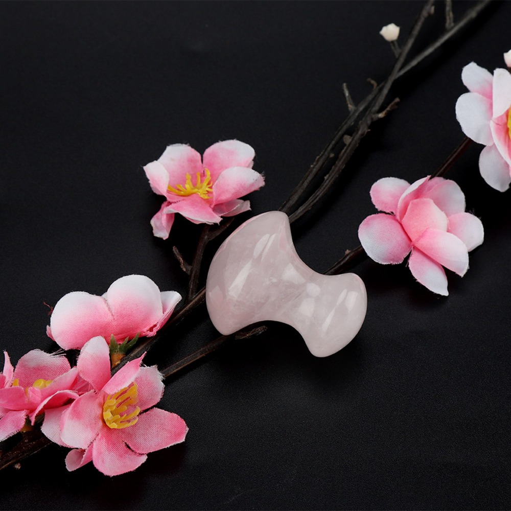Batu Pijat Kristal Rose Quartz - Gua Sha Tool Rose Quartz ulasan dan harga