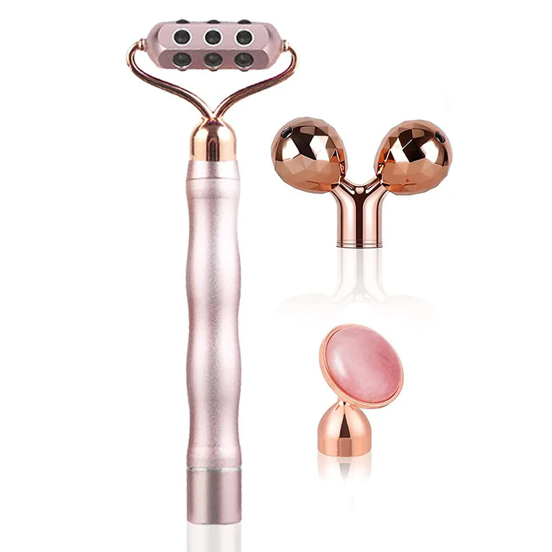 3 In 1 3D Roller Batu Germaniu - Gua Sha Tool Rose Quartz ulasan dan harga
