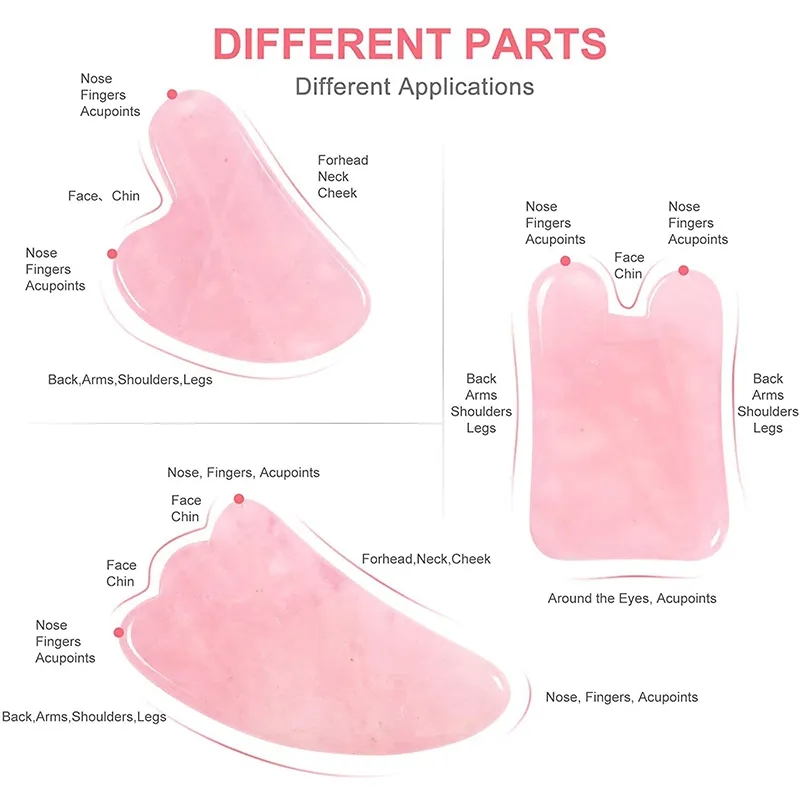 Alat Kecantikan Anti Penuaan P - Gua Sha Tool Rose Quartz ulasan dan harga