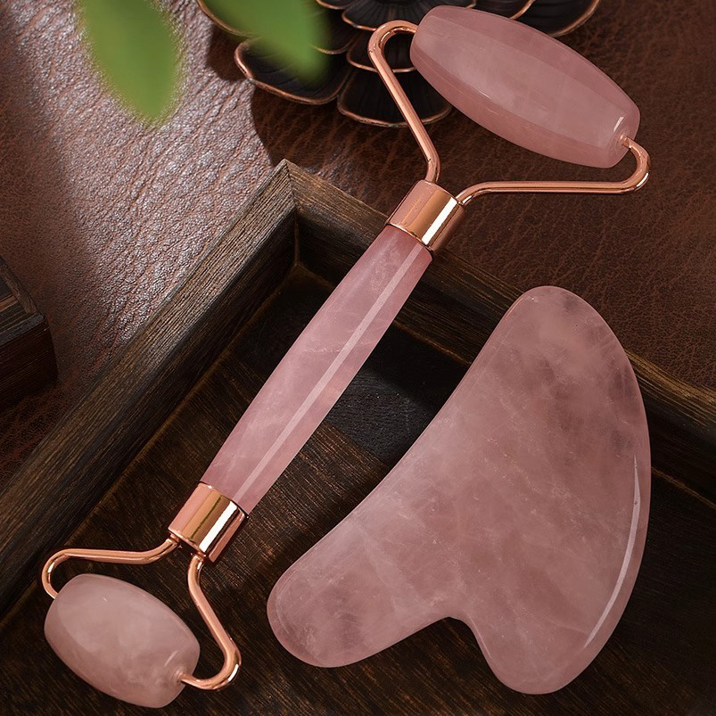Alat Pijat Wajah Rose Quartz F - Gua Sha Tool Rose Quartz ulasan dan harga