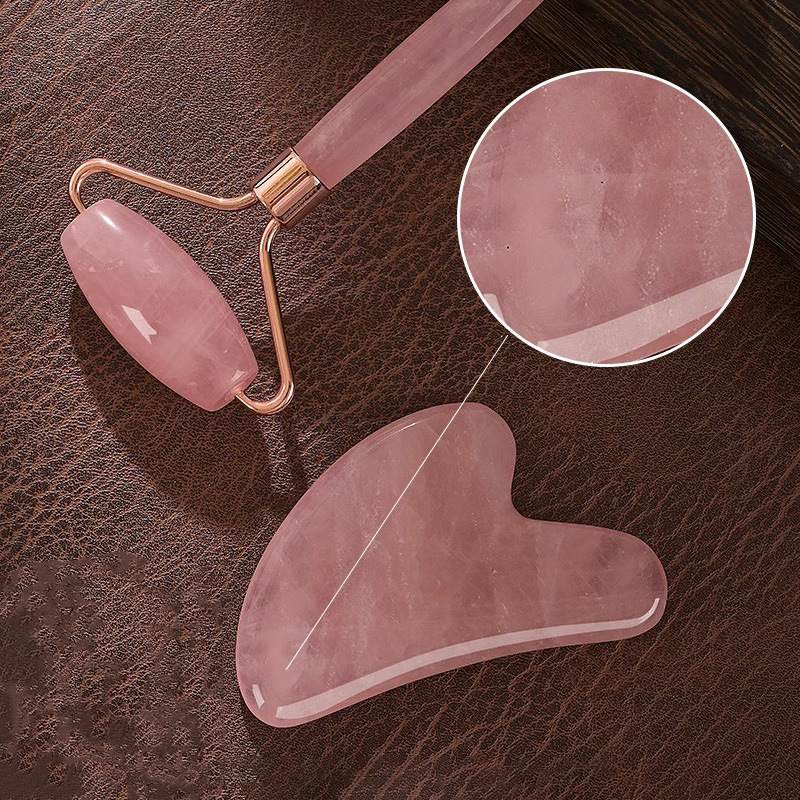 Alat Pijat Wajah Rose Quartz F - Gua Sha Tool Rose Quartz ulasan dan harga