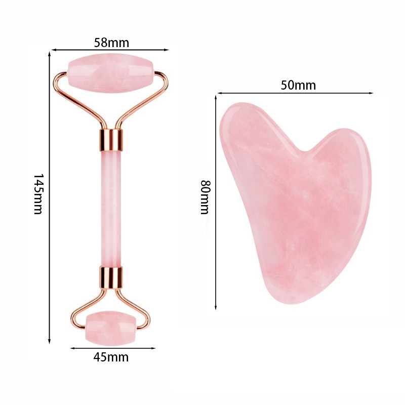 Alat Pijat Wajah Rose Quartz F - Gua Sha Tool Rose Quartz ulasan dan harga