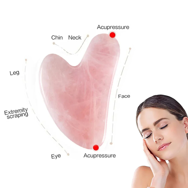 Alat Pijat Wajah Gua Sha Batu  - Gua Sha Tool Rose Quartz ulasan dan harga