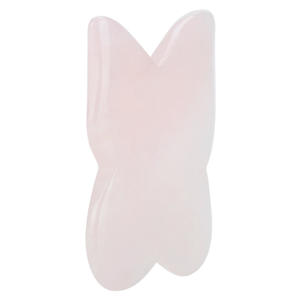 Alat Pijat Wajah Batu Kuarsa M - Gua Sha Tool Rose Quartz ulasan dan harga