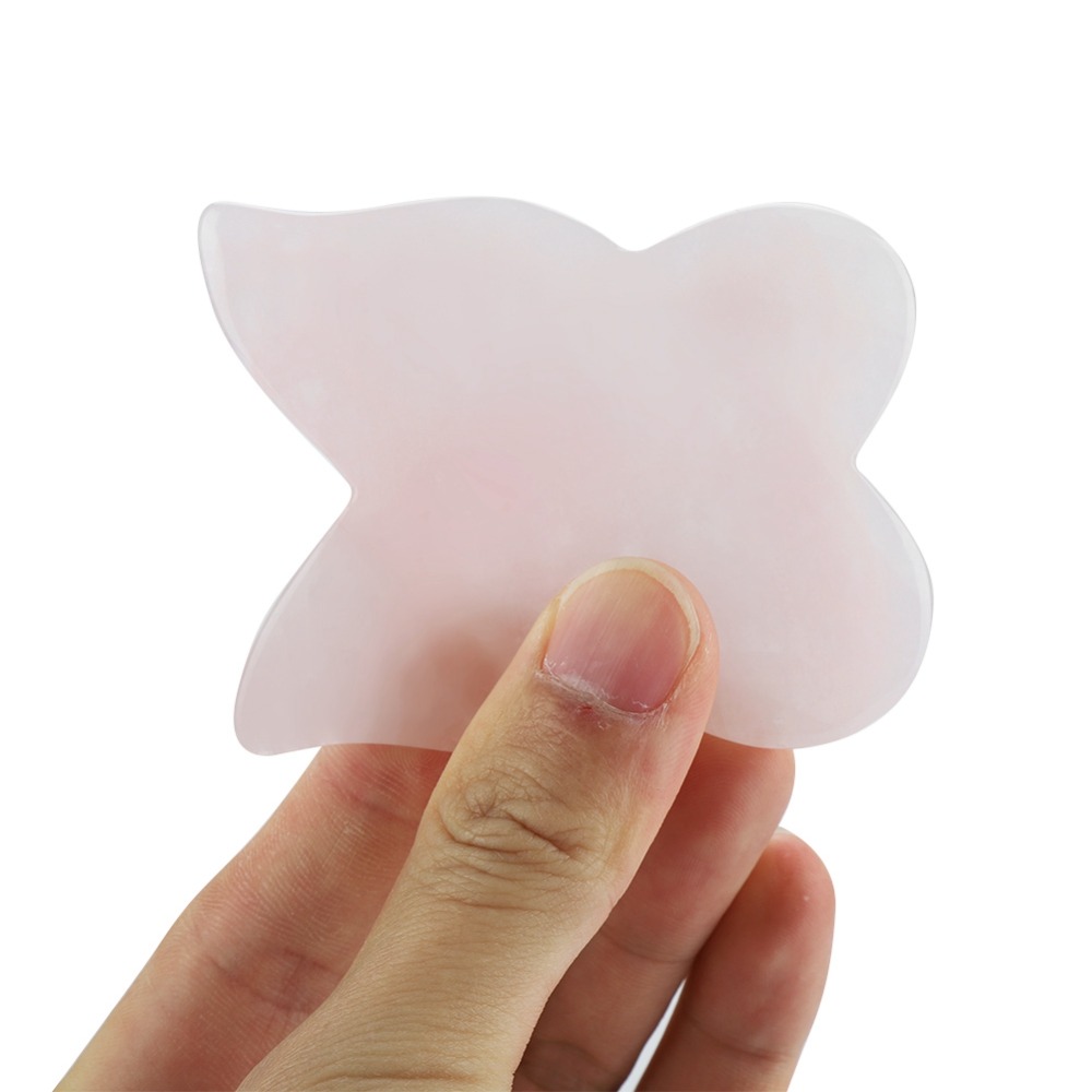 Alat Pijat Wajah Batu Kuarsa M - Gua Sha Tool Rose Quartz ulasan dan harga