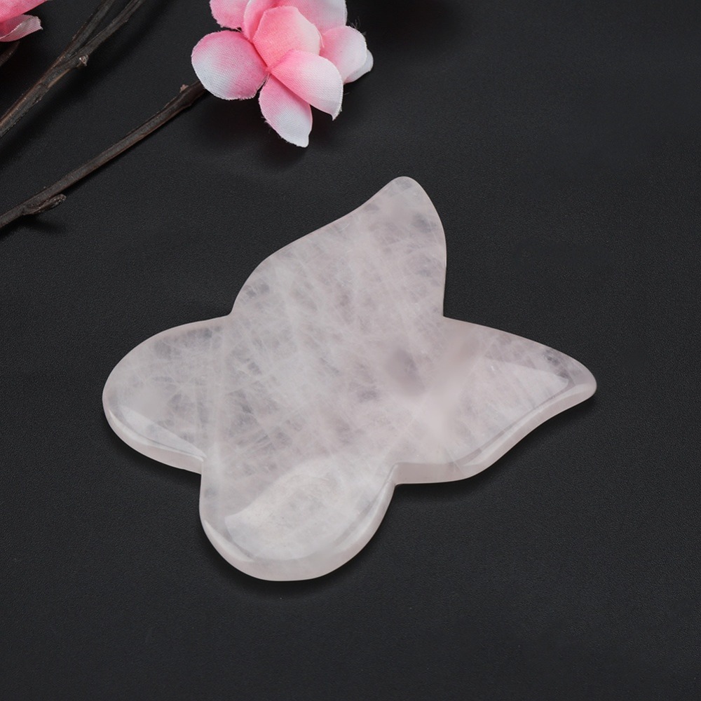 Alat Pijat Wajah Batu Kuarsa M - Gua Sha Tool Rose Quartz ulasan dan harga