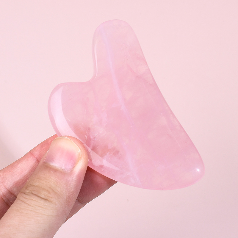 Alat Gua Sha Rose Quartz A+ Te - Gua Sha Tool Rose Quartz ulasan dan harga