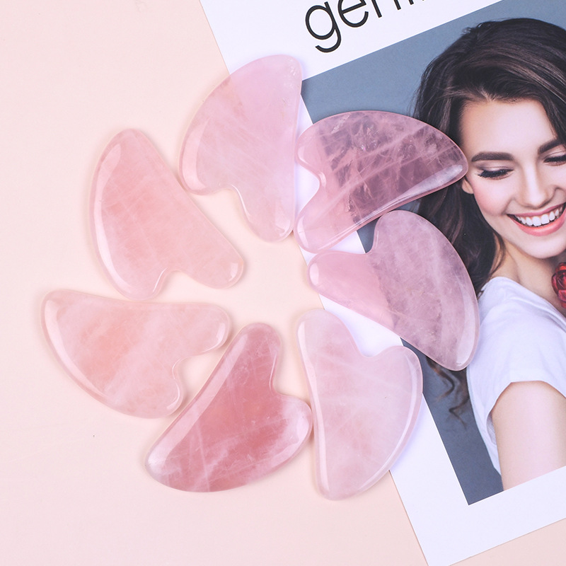 Alat Gua Sha Rose Quartz A+ Te - Gua Sha Tool Rose Quartz ulasan dan harga