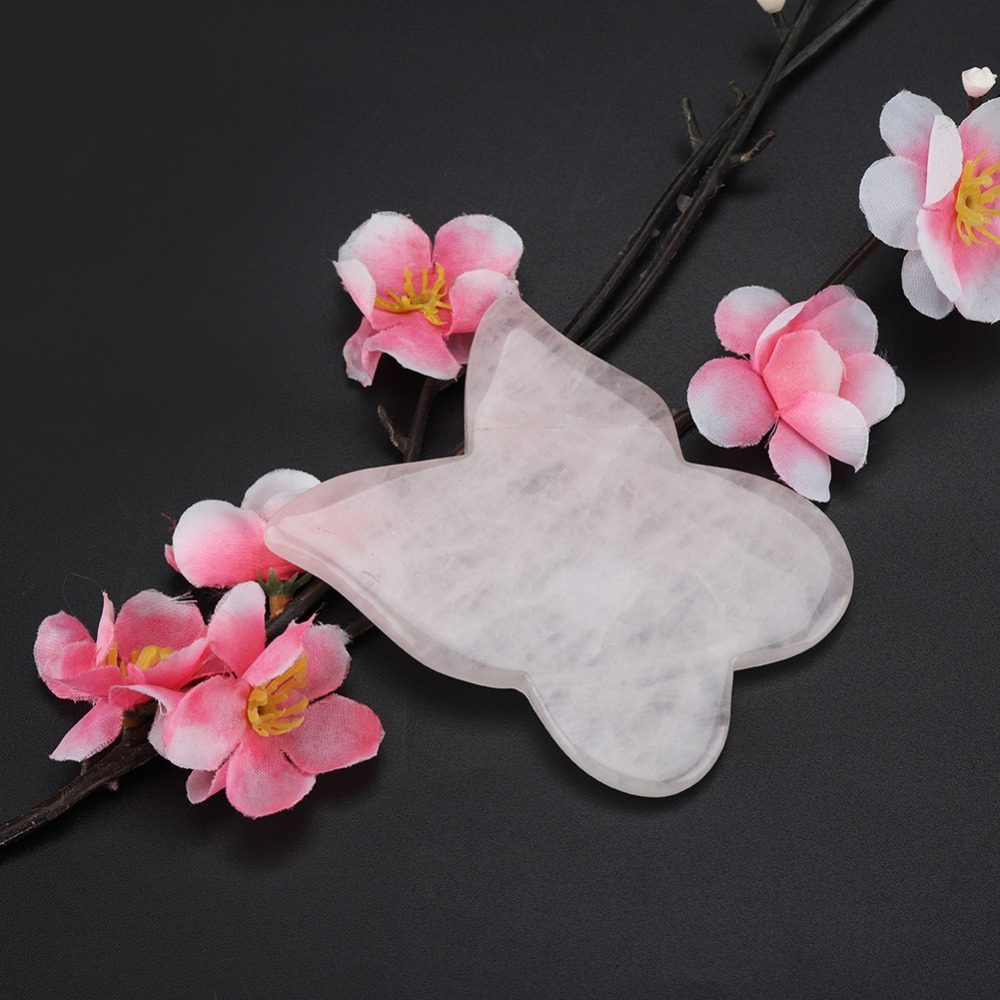 Alat Pijat Wajah Batu Kuarsa M - Gua Sha Tool Rose Quartz ulasan dan harga